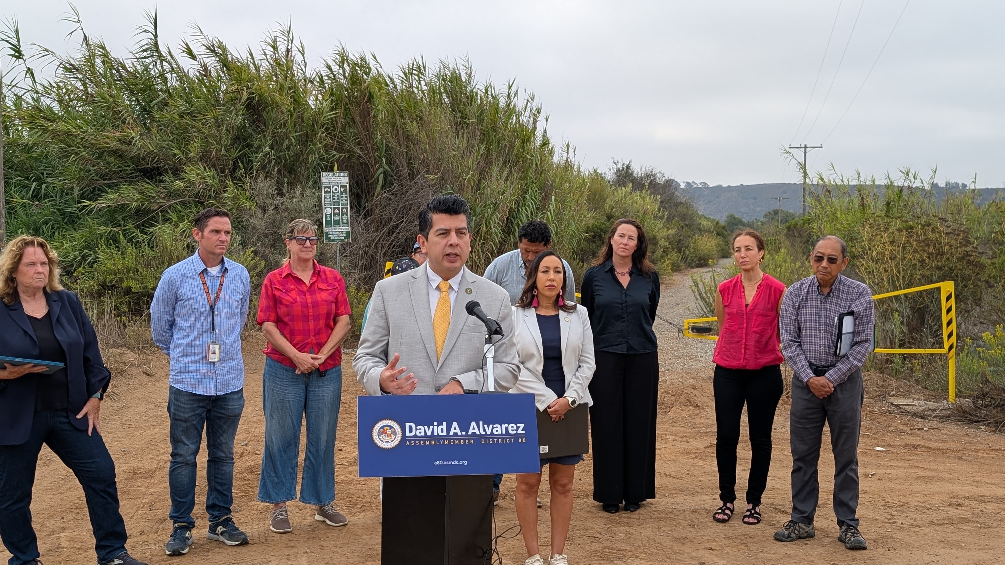 Asm Alvarez and local leaders in Tijuana River Valley.